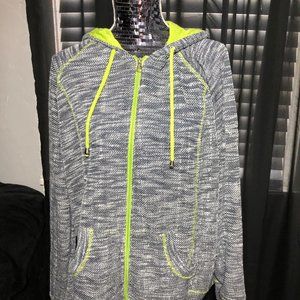 Ashley Sport 22/24 Gray White/Lime Zip Up Jacket